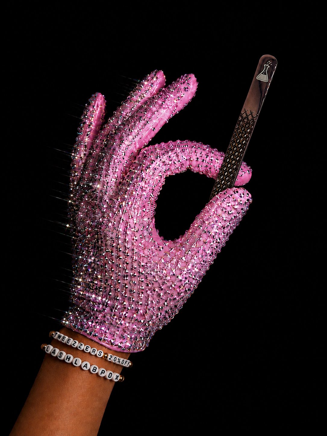 Glam Lab PDX — rhinestone glove with tweezers
